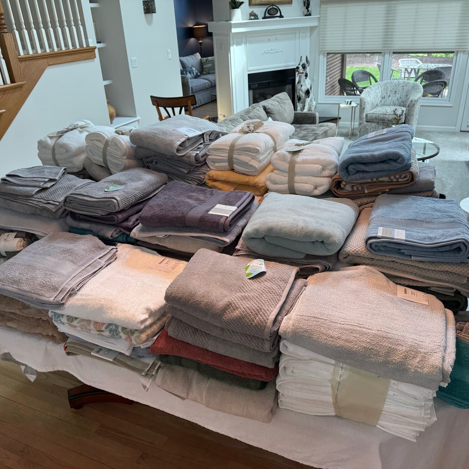 Bath Towel Collection for My Joyful Heart. 127 New Bath Towels Collected.